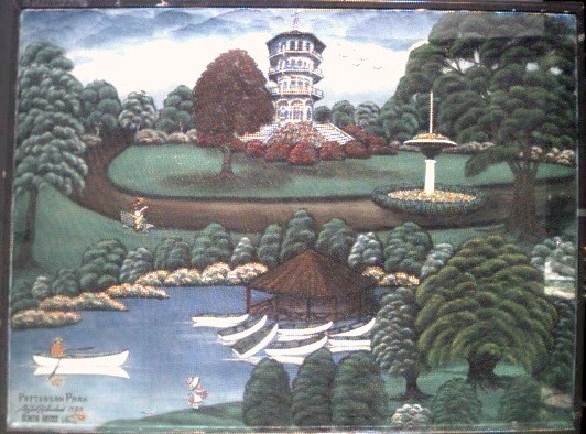 painted screen of pagoda